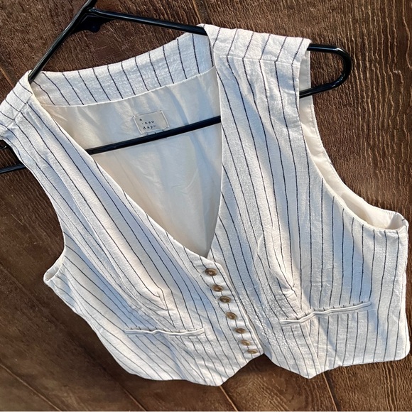 A New Day from Target Tailored Suit Vest in Cream w/ Black Stripe Size Large - Picture 10 of 10